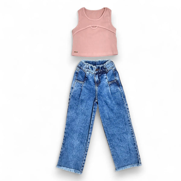 Conjunto Toty Denim Palo Rosa