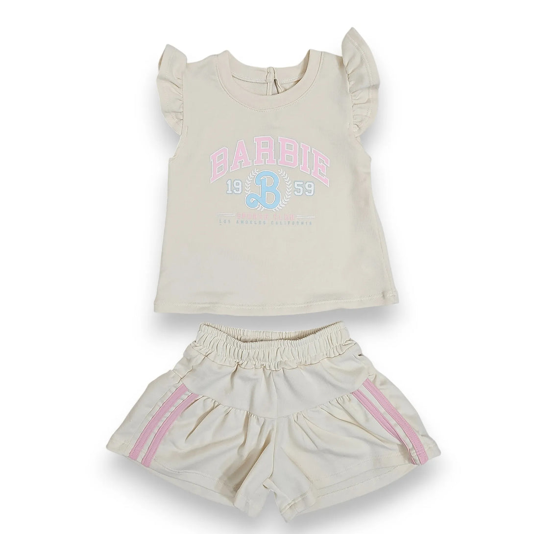 Conjunto niña bebe barbie, short en algodon conjunto deportivo 8 meses a 3 años 